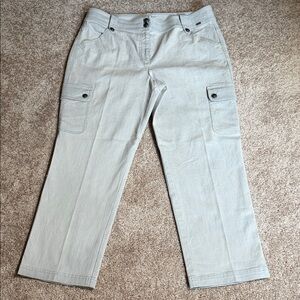 St. John Gray Cargo Straight Leg Pants#071